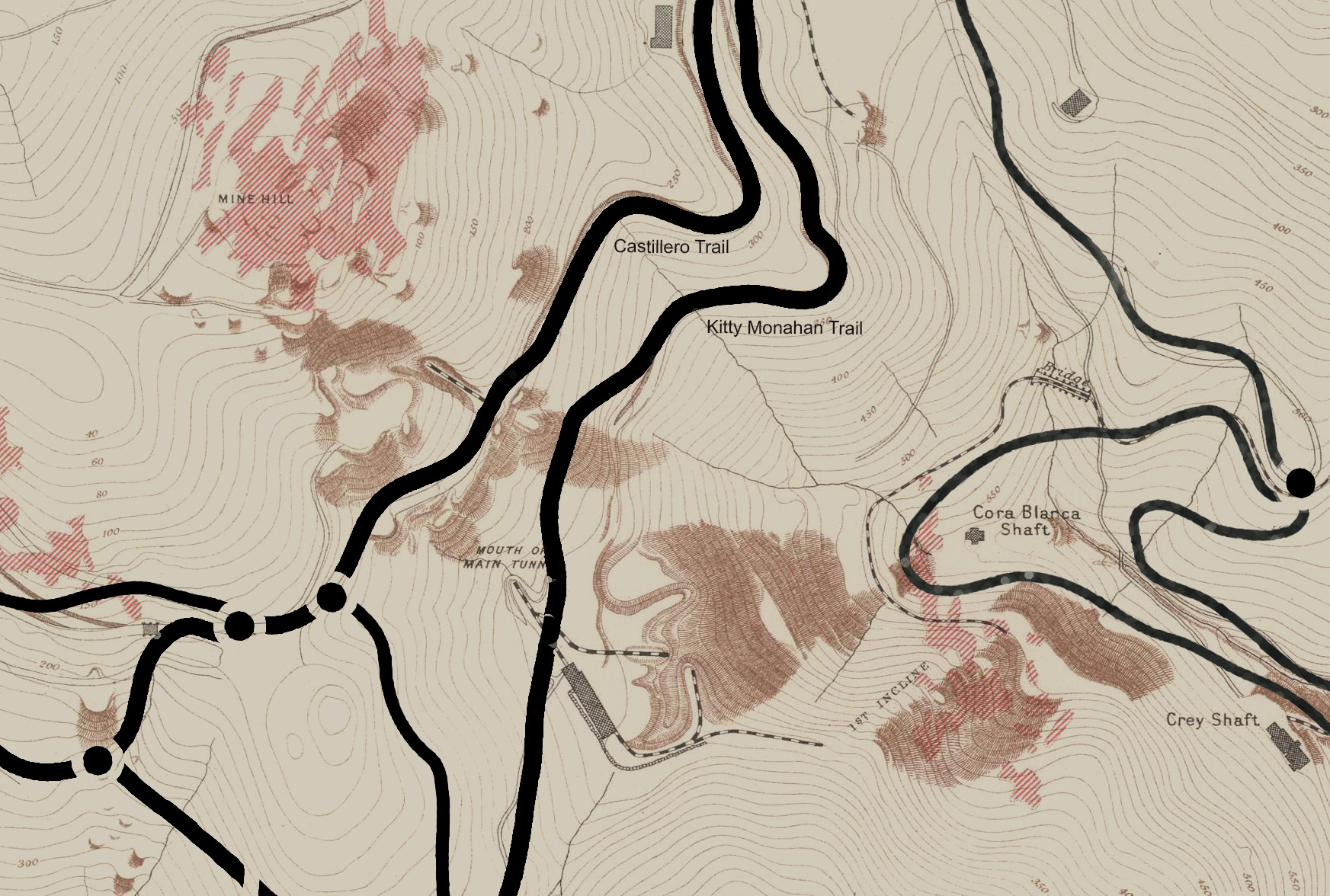 Map of main tunnel location