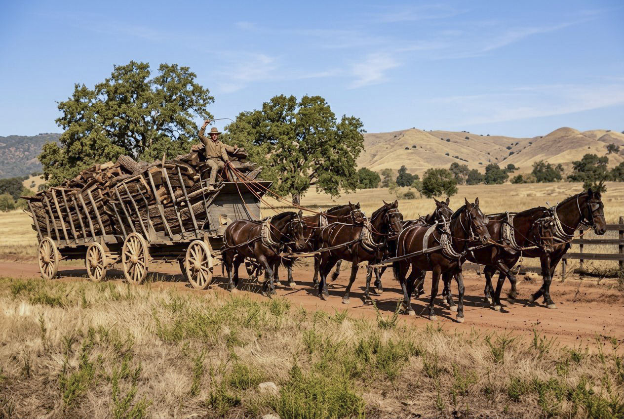 teamster hauls wood 1892